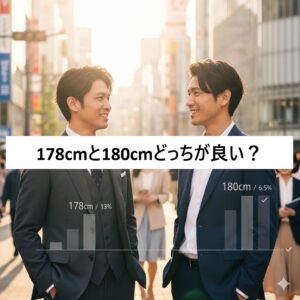 178cmと180cmどっちが良い？理想と現実を比較