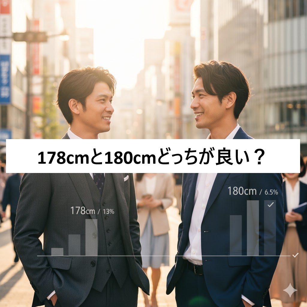 178cmと180cmどっちが良い?理想と現実を比較