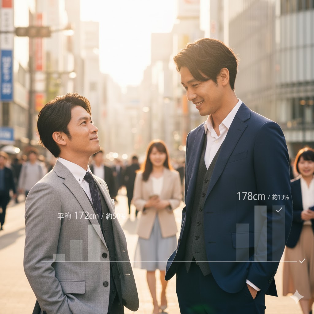 178cmは高いのか？平均との比較