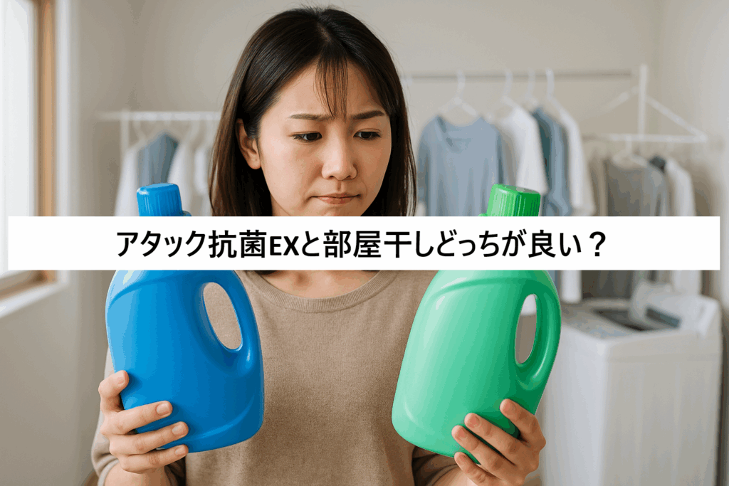 アタック抗菌EXと部屋干し用はどっちが良い?洗浄力と消臭力比較