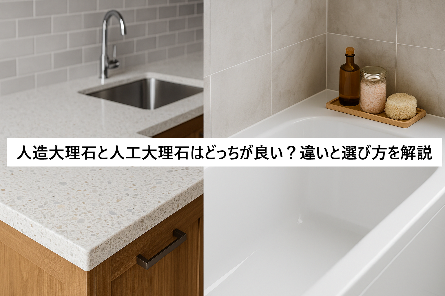 人造大理石と人工大理石どっちが良い？違いと選び方を解説