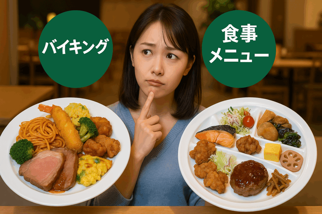 バイキングや食事メニューの比較