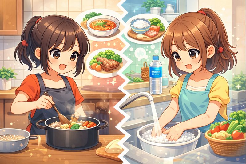 料理や生活で硬水と軟水はどっちが良いか使い分け