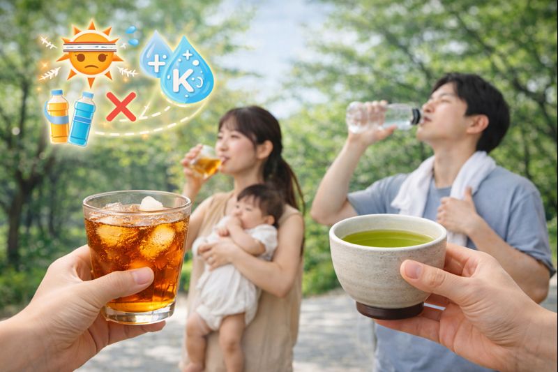 水分補給やシーンで麦茶と緑茶のどっちが良い