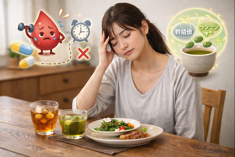 貧血気味の人は緑茶のタンニンと食事時間に注意