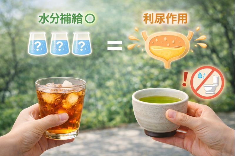 利尿作用がある緑茶は水分補給にならないのか