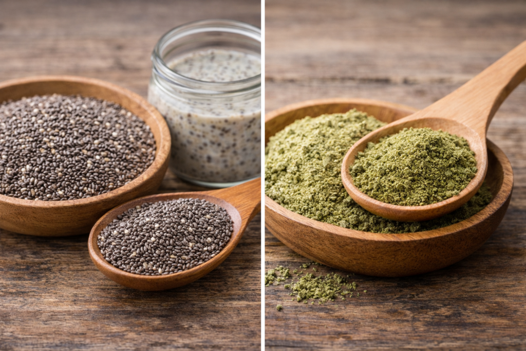 チアシードとヘンプパウダーのどっちが良いか栄養比較